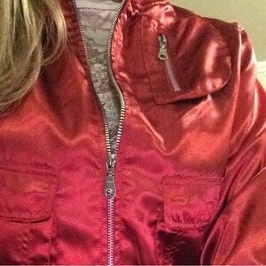 🎄🎅 Passport Women's Shiny Red Bomber Jacket